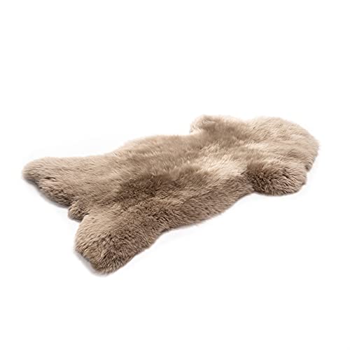 Decorating Sheepskins - Lammfell Echt Beige 100-110cm, geruchlos, Weich Schaffell Echt, weich und flauschig, Fellteppich Weiss, Fell für Stühle von Decorating Sheepskins