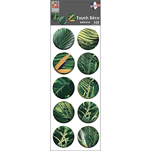 Dekoration, selbstklebend 269308 10 Klebepunkte – Paradiesvogel, Grün, Durchmesser 2,5 cm von Décoration adhésive