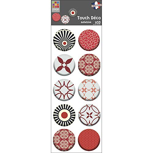 Dekoration, selbstklebend 269312 10 Klebepunkte, geometrisch, Rot, Durchmesser 2,5 cm von Décoration adhésive