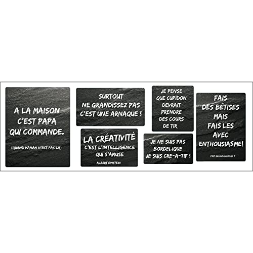 Wanddekoration selbstklebend 24 * 68 Panneau de Sätze E, Polyvinyl, Mehrfarbig, 24 x 0,1 x 68 cm von PLAGE