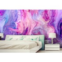 Abstrakte Lila Farbe Hintergrund Tapete Moderne Wand Dekor Acryl Textur Mit Marmor Muster Vinyl Fototapete Große Wandbilder von DecorationBoutiqShop