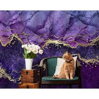 Abstrakte Violette Veri Peri Marbling Tapete Moderne Wand Dekor Golden Lines Vinyl Fototapete Trend Farbe Lila Große Wandbilder Abstrakte Violette Veri Peri Marbling Tapete Moderne Wand Dekor Golden Lines Vinyl Fototapete Trend Farbe Lila Große Wandbilder von DecorationBoutiqShop