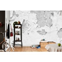 Alte Weiße Graue Wand Mit Gips Foto Tapete Moderne Dekor Beton Große Wandbilder von DecorationBoutiqShop