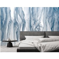 Aquarell Blau Weiß Bäche Farbe Fototapete Moderne Wand Dekor Premium Qualität Vinyl Abstraktion Große Wandbilder von DecorationBoutiqShop