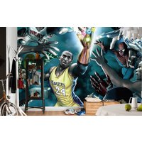 Basketball Sport Wallpaper Für Jungen-Zimmer-Moderne Wand-Dekor Kinderzimmer-Kunst Tapete Jungen Große Wandbilder Premium von DecorationBoutiqShop