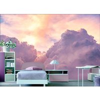 Dream Clouds On Sky Rosa Und Blau Farben Tapete Moderne Wand Dekor Kinderzimmer Vinyl Fototapete Große Wandbilder von DecorationBoutiqShop