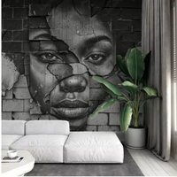 Schwarz-Weißes Wandbild Eines Frauengesichts Gebrochenes Mauerwerk Tapete Modernes Wanddekor Streetart-Kunst Große Wandmalereien Premium Schwarz-Weißes Wandbild Eines Frauengesichts Gebrochenes Mauerwerk Tapete Modernes Wanddekor Streetart-Kunst Große Wandmalereien Premium von DecorationBoutiqShop