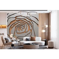 Graue 3D Rose Floral Tapete Moderne Wand Dekor Riesen Große Fototapete Abstraktion Blume Wandbilder Ungiftig von DecorationBoutiqShop