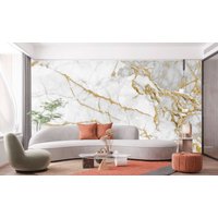 Luxuriöse Weiße Marmor Gold Tapete Moderne Wand Dekor Vinyl Fototapete Große Wandbilder Premium Qualität Ungiftig von DecorationBoutiqShop