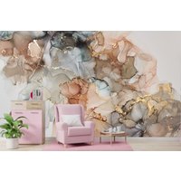 Luxus Abstrakte Tapete Blau Gold Braun Marmor Modernes Wanddekor Große Wandbilder Fluid Art Schlafzimmer Wand-Papier-Personalisierung von DecorationBoutiqShop