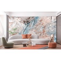 Marmor Effekt Blau Elfenbein Tapete Moderne Kunst Wand Dekor Vinyl Fototapete Premium Qualität Große Wandbilder Ungiftig von DecorationBoutiqShop