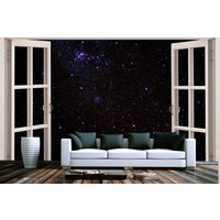 Universum Fensterblick Tapete Moderne Wand Dekor Nachthimmel Sterne Vinyl Fototapete Premium Qualität Vlies Große Wandbilder von DecorationBoutiqShop