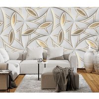 Weiß Mit Gold Abstrakte Tapete 3D Geometrisch Moderne Wand Dekor Classic Vinyl Fototapete Premium Qualität Große Wandbilder von DecorationBoutiqShop