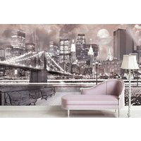 Wunderschöne Nachtstadt Sepia Tapete Moderne Wanddekoration Büro Vinyl Fototapete Schlafzimmer Wohnzimmer Dekor Große Wand Wandbilder von DecorationBoutiqShop