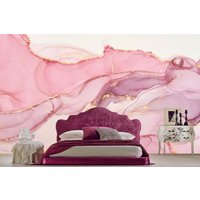 Wunderschöne Rosa Lila Lavendel Gold Marmor Tapete Modern Fluid Art Vinyl Fototapete Funkelt Abstrakt von DecorationBoutiqShop