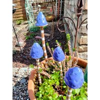 Pilz Keramik Granitblau M. Muster Beet Topf Deko Geschenk Herbst Frühling Sommer Garten von DecorationDetaillee