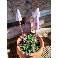 Pilz Keramik Weiß Rot Gesprenkelt Beet Topf Deko Geschenk Herbst Frühling Sommer von DecorationDetaillee