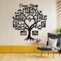 Benutzerdefinierter Stammbaum Mit Rahmen Als Herz, Aus Holz Herz Wandkunst, Wohnzimmer Wanddekoration, Wandtattoo von DecorativeStoreUa