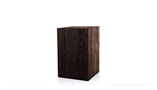 Holzblock Massiv 60x40x40cm Schwarz und Lila - Holzständer Deko – Holz Blumenständer - Baumstamm Deko zum Haus – Holz Deko - Blumensäule Holz – Deko Holzklotz Massiv von Decorativo