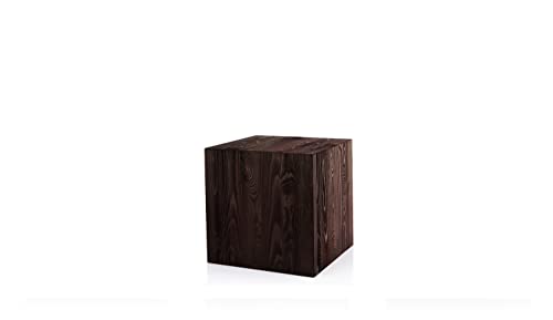 Holzblock Massiv 40x40x40cm Schwarz und Lila - Holzständer Deko – Holz Blumenständer - Baumstamm Deko zum Haus – Holz Deko - Blumensäule Holz – Deko Holzklotz Massiv von Decorativo