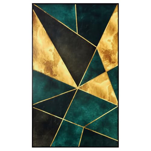 Decorator HOME Designer Teppich Fancy III für Wohnzimmer – Waschbar & rutschfest 50x80 cm - Fußbodenheizung geeignet - Polyester Gold Vielseitig & Pflegeleicht von Decorator HOME