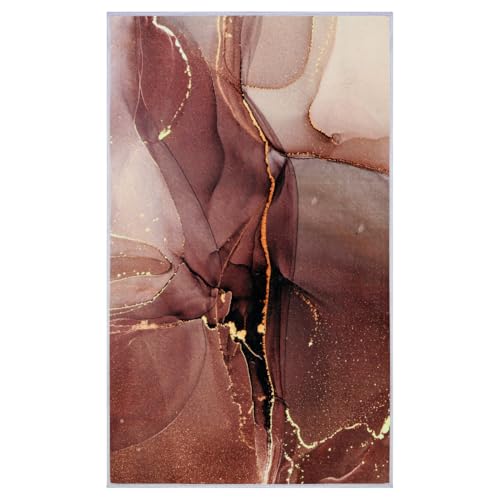 Decorator HOME Designer Teppich Fancy IV für Wohnzimmer – Waschbar & rutschfest 60x100 cm - Fußbodenheizung geeignet - Polyester Kupfer Vielseitig & Pflegeleicht von Decorator HOME