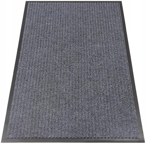Decorator HOME Fußmatte 40x60 cm – Robuste, rutschfeste Schmutzfangmatte für Innen- und Außenbereich - saugfähige Türmatte aus Polypropylen und PVC Große Graue Fußmatte von Decorator HOME