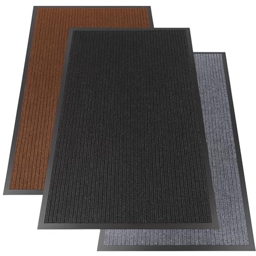 Decorator HOME Fußmatte Schwarz 40x60 cm – Robuste, rutschfeste Schmutzfangmatte für Innen- und Außenbereich - saugfähige Türmatte aus Polypropylen und PVC von Decorator HOME