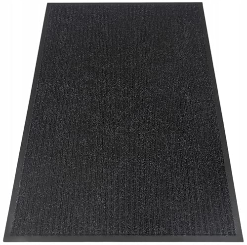 Decorator HOME Fußmatte Schwarz 60x80 cm – Robuste, rutschfeste Schmutzfangmatte für Innen- und Außenbereich - saugfähige Türmatte aus Polypropylen und PVC von Decorator HOME
