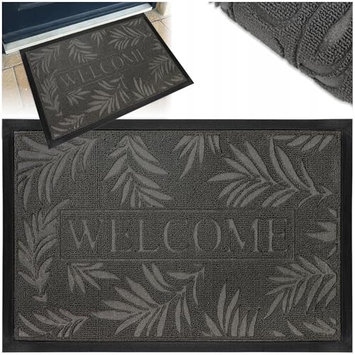 Decorator HOME Fußmatte Tivoli Welcome 40x60 cm für Innen und Außen – Grau, rutschfest, Modernes 3D-Design Schmutzfangmatte - Türmatte haustür leicht zu reinigen Decorator HOME Fußmatte Tivoli Welcome 40x60 cm für Innen und Außen – Grau, rutschfest, Modernes 3D-Design Schmutzfangmatte - Türmatte haustür leicht zu reinigen von Decorator HOME