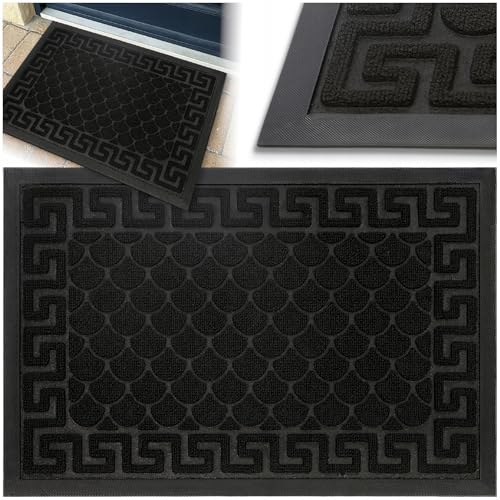 Decorator HOME Fußmatte Tivoli für Innen und Außen 60x90 cm – Schwarz, rutschfest, Modernes 3D-Design Schmutzfangmatte - Türmatte haustür leicht zu reinigen von Decorator HOME