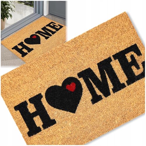 Decorator HOME Kokosmatte KERRA Fußmatte 40x60 cm – Rutschfester Fusmattenteppich außen & innen aus Gummi mit Kokosfasern, saugfähig & wetterfest von Decorator HOME