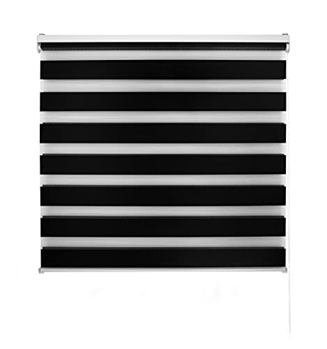Decorblind Doppellagiges Rollo für Nacht und Tag, Montage an Wand oder Decke, Maße: Breite 100 x Länge 180 cm, Maße des Stoffes: 97 x 175 cm, Schwarz, für Nacht und Tag Fenster Decorblind Doppellagiges Rollo für Nacht und Tag, Montage an Wand oder Decke, Maße: Breite 100 x Länge 180 cm, Maße des Stoffes: 97 x 175 cm, Schwarz, für Nacht und Tag Fenster von Decorblind