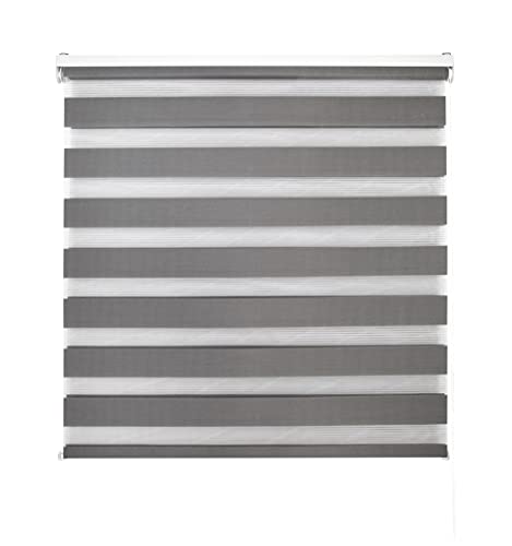 Decorblind Doppellagiges Rollo für Nacht und Tag, Montage an Wand oder Decke, Maße: Breite 140 x Länge 180 cm, Maße Stoff: 137 x 175 cm, Anthrazit, Tages- und Nachtrollo Decorblind Doppellagiges Rollo für Nacht und Tag, Montage an Wand oder Decke, Maße: Breite 140 x Länge 180 cm, Maße Stoff: 137 x 175 cm, Anthrazit, Tages- und Nachtrollo von Decorblind