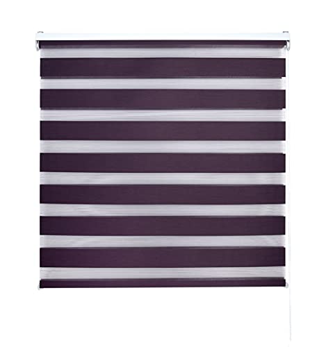 Decorblind Doppellagiges Rollo für Nacht und Tag, Montage an Wand oder Decke, Maße: Breite 160 x Länge 250 cm, Maße Stoff: 157 x 245 cm, Violett, Nacht- und Tagesfenster Decorblind Doppellagiges Rollo für Nacht und Tag, Montage an Wand oder Decke, Maße: Breite 160 x Länge 250 cm, Maße Stoff: 157 x 245 cm, Violett, Nacht- und Tagesfenster von Decorblind