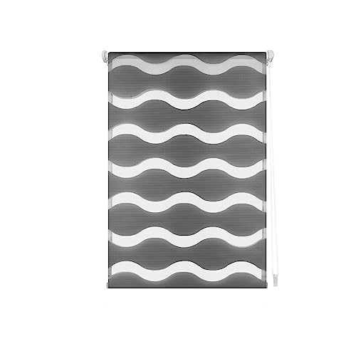 Decorblind Doppellagiges Rollo für Nacht und Tag, ohne Werkzeug und ohne Bohren, Maße: Breite 57 x Länge 150 cm, Maße Stoff: 54 x 145 cm, anthrazit, Fensterrollos Decorblind Doppellagiges Rollo für Nacht und Tag, ohne Werkzeug und ohne Bohren, Maße: Breite 57 x Länge 150 cm, Maße Stoff: 54 x 145 cm, anthrazit, Fensterrollos von Decorblind