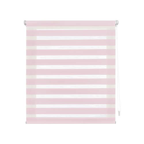 Decorblind | Doppellagiges Rollo ohne Werkzeug und ohne Bohren, Maße: Breite 107 x Länge 180 cm, Maße Stoff: 104 x 175 cm, Rosa, Fensterrollos von Decorblind