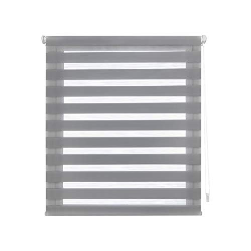 Decorblind | Doppellagiges Rollo Ohne Werkzeug und Bohren, Maße: 140 x 220 cm (B x L), Stoffmaße: 137 x 215 cm, Grau Decorblind | Doppellagiges Rollo Ohne Werkzeug und Bohren, Maße: 140 x 220 cm (B x L), Stoffmaße: 137 x 215 cm, Grau von Decorblind