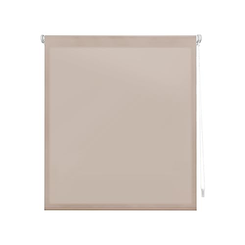 Decorblind EasyFix, lichtdurchlässig, ohne Werkzeug und ohne Bohren, Maße: Breite 107 x Länge 180 cm, Maße Stoff: 104 x 175 cm, elfenbeinfarben, einfarbig, Jalousie für Fenster von Decorblind