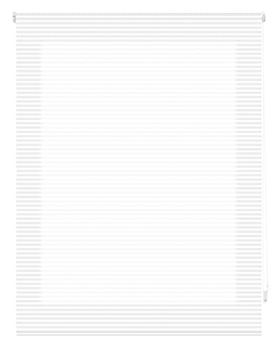 Decorblind Rollo, lichtdurchlässig, gestreift, Maße: 100 x 180 x 180 cm (B x L) / Stoffvorhang, gestreift, 97 x 175 cm, lichtdurchlässig, Weiß, einfache Installation an Wand oder Decke Decorblind Rollo, lichtdurchlässig, gestreift, Maße: 100 x 180 x 180 cm (B x L) / Stoffvorhang, gestreift, 97 x 175 cm, lichtdurchlässig, Weiß, einfache Installation an Wand oder Decke von Decorblind