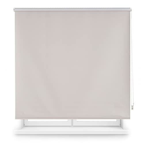 Decorblind | Thermo-Verdunkelungsrollo, Maße Rollo: 100 x 230 cm Breite x Länge/Maße Stoff: 97 x 225 cm, einfarbig, silberfarben, einfache Montage an Wand oder Decke von Decorblind