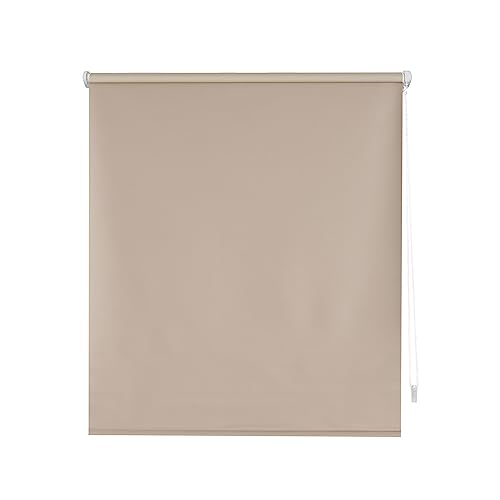 Decorblind Verdunkelungsrollo, glatt, ohne Werkzeug und ohne Bohren, Maße 62 x 180 cm (Breite x Länge), Stoff 59 x 175 cm, elfenbeinfarben für Fenster von Decorblind