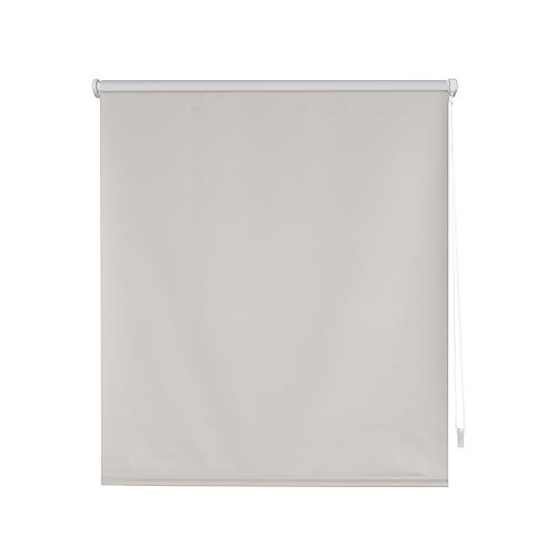 Decorblind | Verdunkelungsrollo, glatt, ohne Werkzeug und ohne Bohren, Maße Rollo: 37 x 180 x 180 cm (B x L), Maße Stoff: 34 x 175 cm, einfarbig, silberfarben, Fensterrollos von Decorblind