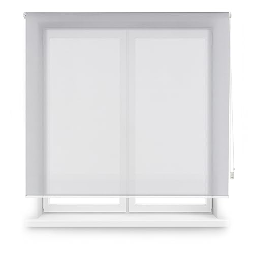 Decorblind | Verdunkelungsrollo Stoff Screen Größe: 100x250 - Blendschutz ohne auf Licht zu verzichten - Einfache Montage Wand oder Decke - Rollo Fenster Farbe: Anthrazit von Decorblind