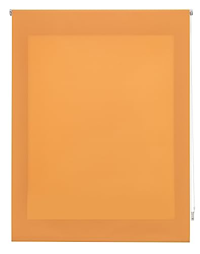 Decorblind | lichtdurchlässiges Rollo, einfarbig, Maße Rollo: 100 x 250 cm Breite x Länge/Maße Stoff, einfarbig: 97 x 245 cm, lichtdurchlässiges Rollo, Orange, einfache Montage an Wand oder Decke von Decorblind