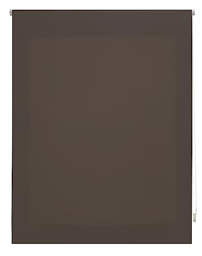 Decorblind | lichtdurchlässiges Rollo, einfarbig, Maße Rollo: 120 x 250 cm Breite x Länge / Maße Stoff, einfarbig: 117 x 245 cm, lichtdurchlässiges Rollo, Dunkelbraun, einfache Montage an Wand oder Decke von Decorblind