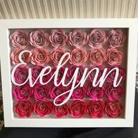 Ombre Rose Shadow Box Mit Wunschname 8x10 Rahmen Ombre Rose Shadow Box Mit Wunschname 8x10 Rahmen von DecorbySabah