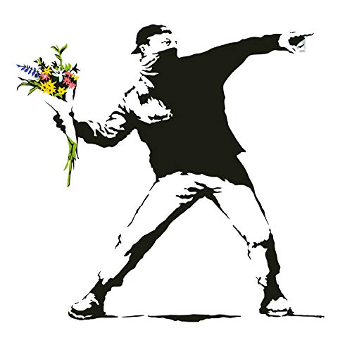 Banksy Flower Throw Wandaufkleber - Werfer Kunst Geschenk Aufkleber - Banksy Flower Decal - Banksy Flower Decal - Banksy Flower Decal - Banksy Sticker Thrower von Decords