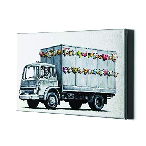 Banksy Tier LKW Kunst Wand Leinwand-Dekor Kunstwerk - große Straße Graffiti Pop Canva Malerei drucken - coole Küche Zimmer Schlafzimmer Haus Bansky von Decords