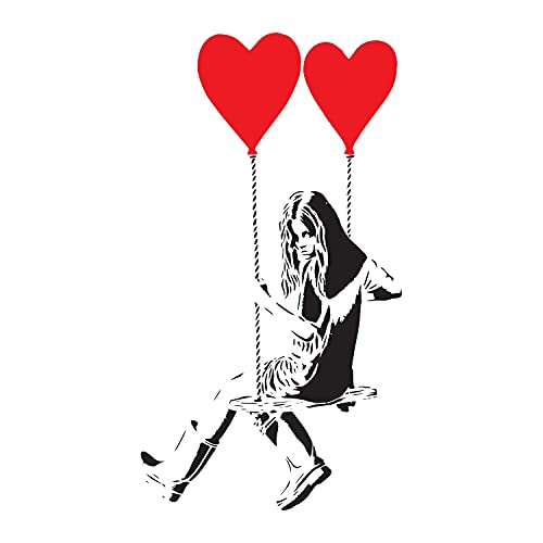 Wandtattoo Banksy Mädchen mit Herzballon – Vinyl Baloon Hot Air Pop Art Aufkleber – There is Always Hope for Home Wandbild von Decords